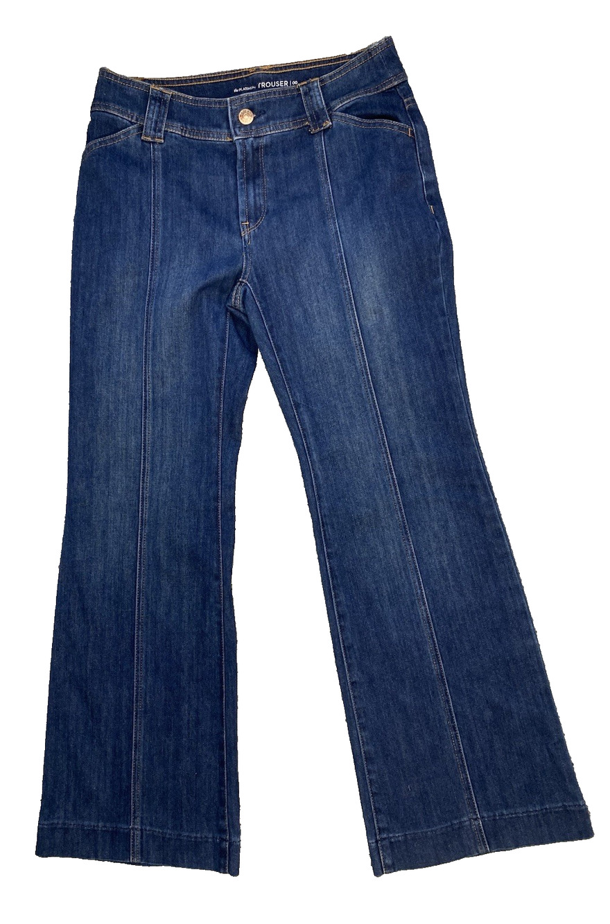 Chicos Jeans Womens Size 00 (US 2) Platinum Trouser High Rise Classic Blue Denim